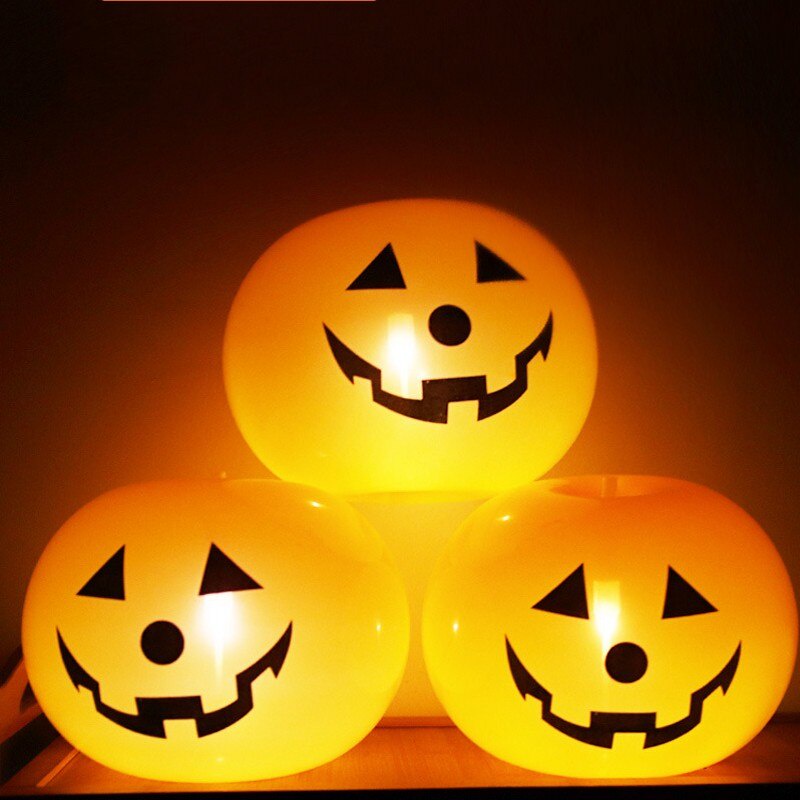 5pcs Balon Labu Mini Luminous Untuk Dekorasi Pesta Halloween