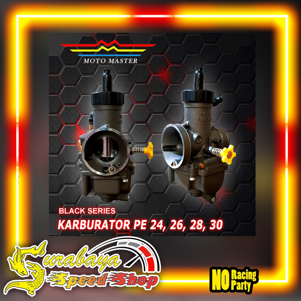 Moto Master Carburator Karburator Black Hitam Tipe PE Ukuran 24 26 28 30 E7 Original MOTO MASTER