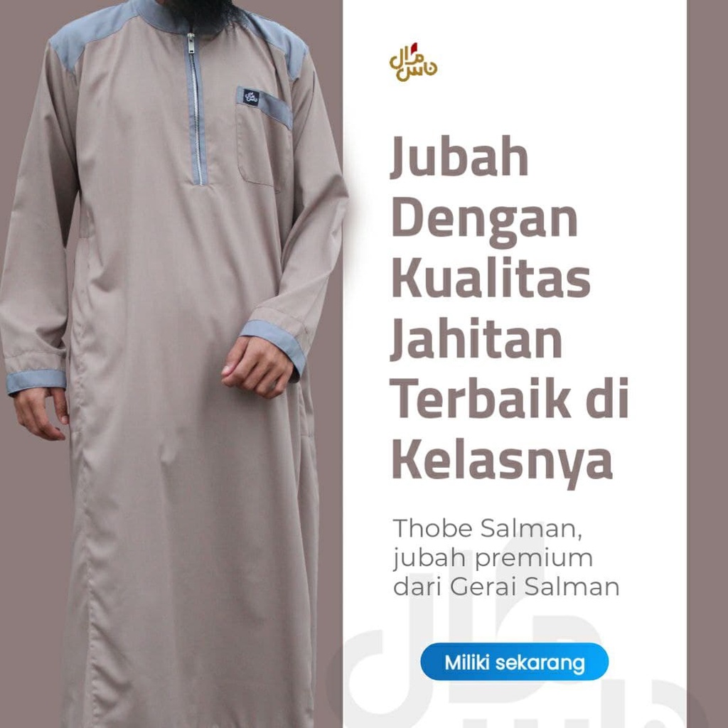 Jubah Pria Gamis Pria Baju Muslim Model Thobe Salman Original