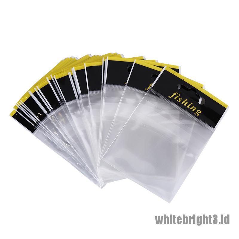 &lt; &lt; &gt; 100pcs Tas Penyimpanan Kail Pancing Ukuran Kecil Warna Putih
