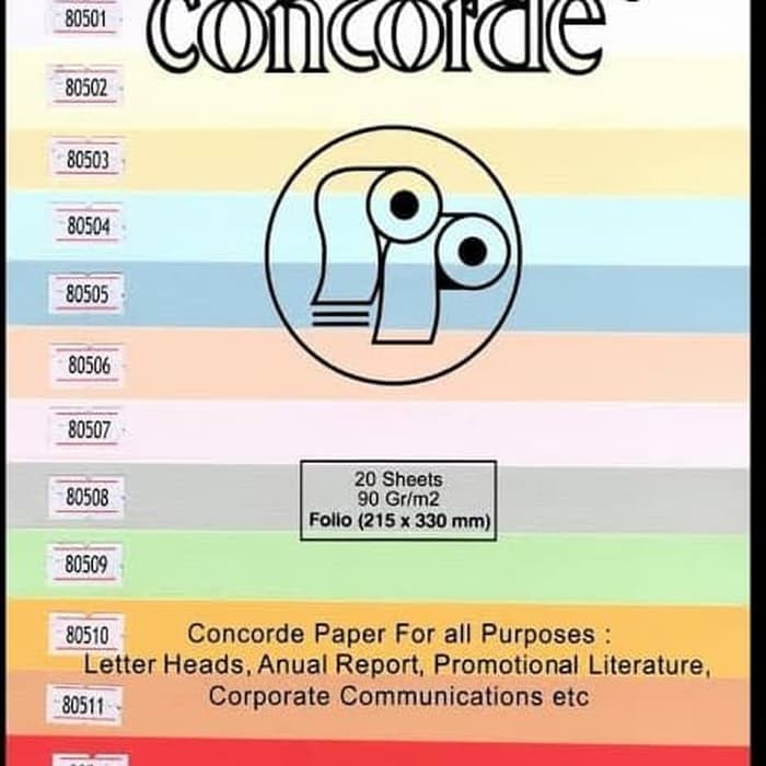 

Kertas Concorde Folio 90gr /pack