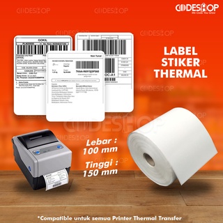 KERTAS LABEL PRINTER BARCODE 100 X 150 MM (1 LINE ) LABEL SEMICOATED ISI 500