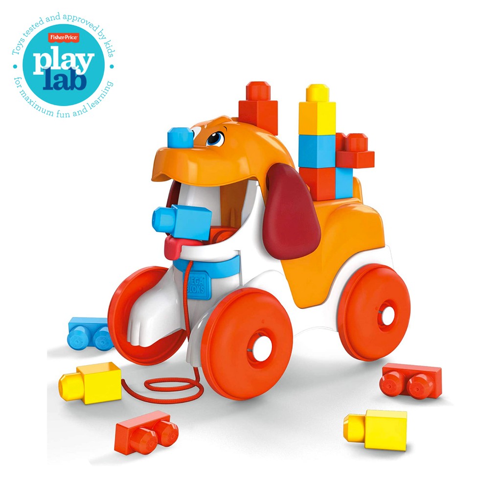 Mega Bloks Pull-Along Puppy  - Mainan Balok Susun Edukasi Anak Balita