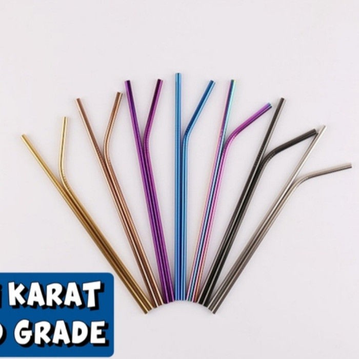 Sedotan Stainless Stell Straw - Lurus