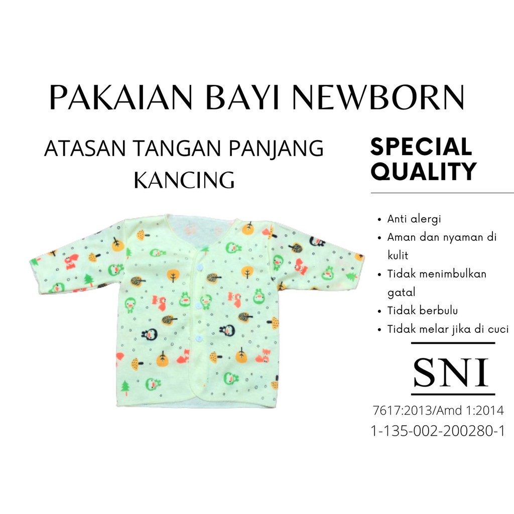 Baju bayi  tangan panjang 3 pc seri warna termurah