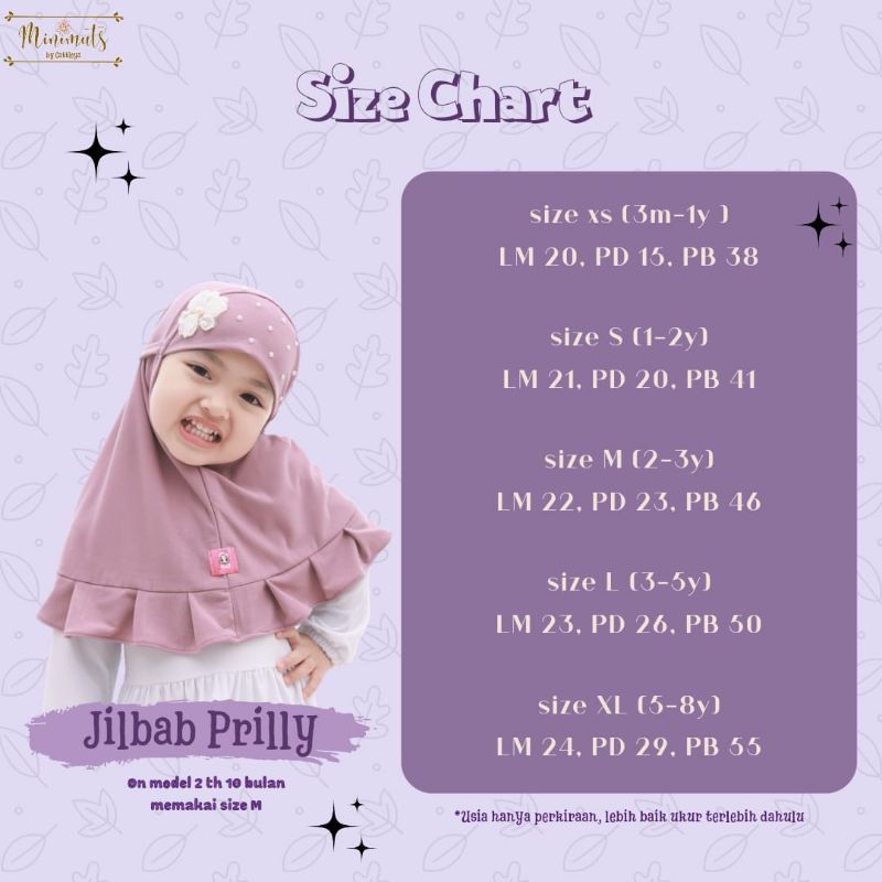 Afsheenastore Jilbab Prilly / Jilbab Anak Perempuan 1 2 3 4 5 6 7 8 Th