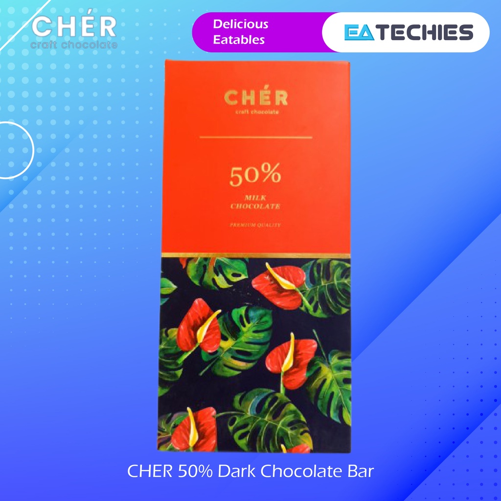 Cher Premium Dark Chocolate 50% Coklat Cokelat Bar Lokal 100% HALAL