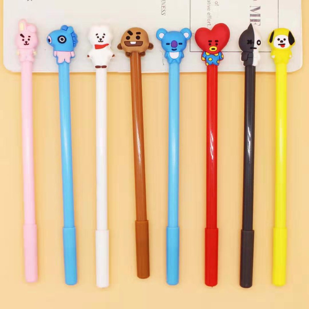 PEN GEL BTS21 BTS ARMY BOLPEN PULPEN GEL IMPORT PENA LUCU IMUT ALAT TULIS BOLPEN ALAT TULIS BISA COD!