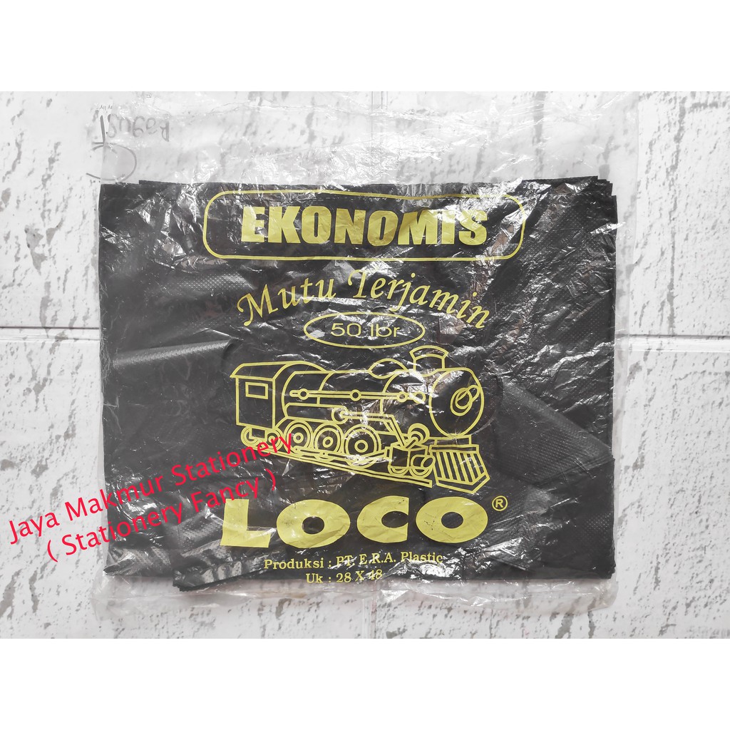 Kantong Plastik Kresek Hitam Loco 28 x 48 (Isi 50 lbr)