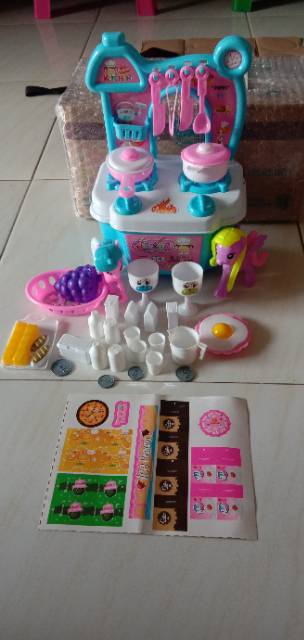 FK 104 Mainan kitchen set kuda poni / mainan masak masakam set lengkap dengan kuda poni