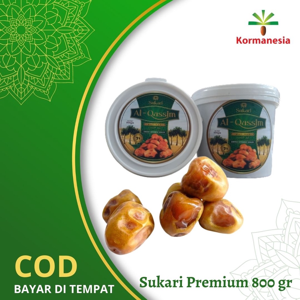 

Kurma Sukari Ember 800gr/Kurma Sukari/Kurma Sukari Al Qosim/Sukari Premium/Sukari Amira/Sukari MZ/Sukari Grade A