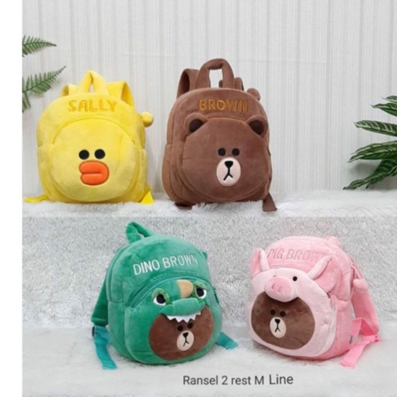 Tas Ransel Line Brown/Tas Anak Karakter