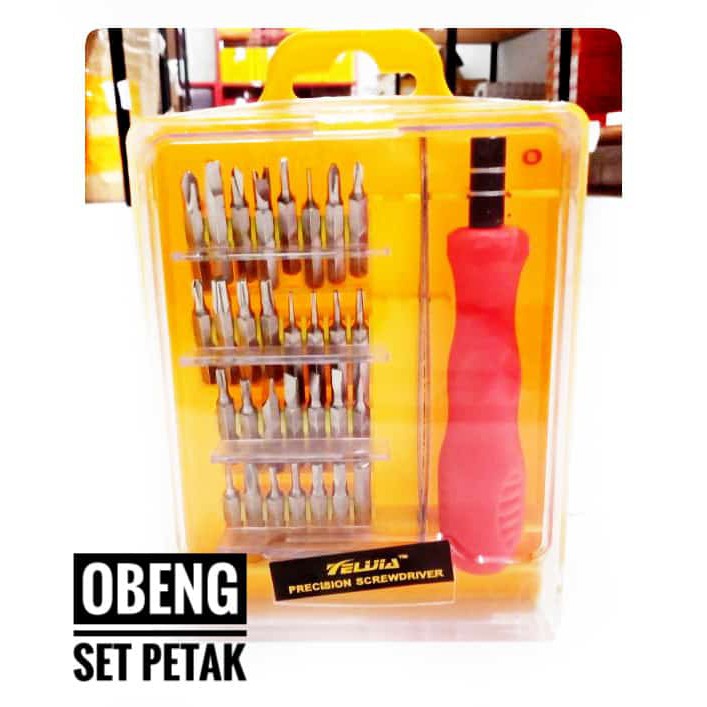 OBENG SET SERBA GUNA 32 IN 1 KEMASAN PETAK + Pinset