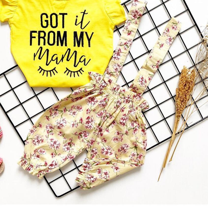 GROSIR KLI 4 KALI! CHEER GIRL OVERALL Jumper Kaos Konveksi Baju Bunga Pakaian Pergi Lucu Fashion Bay