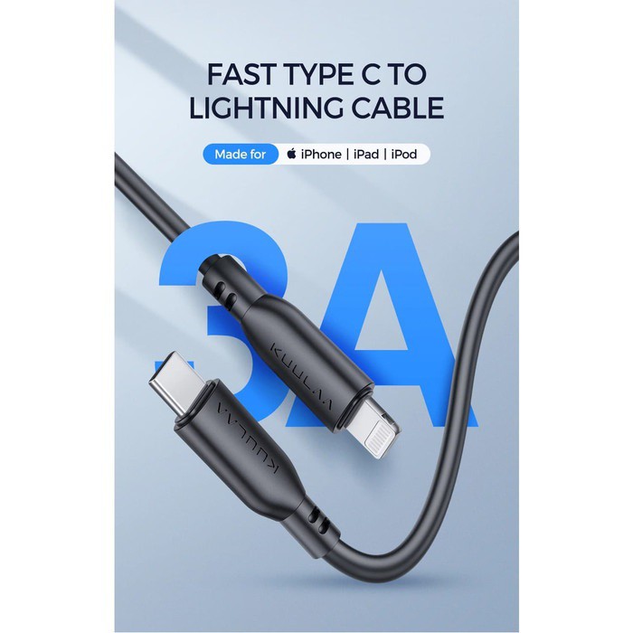 KUULAA FASH CHARGING MFi USB C to Lightning Cable For iPhone 1Meter