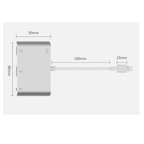 ONTEN OTN-7585C - Lightning to HDMI and VGA Digital AV Display Adapter - Adaptor Smartphone &amp; Tablet dengan Port Lightning ke HDMI &amp; VGA