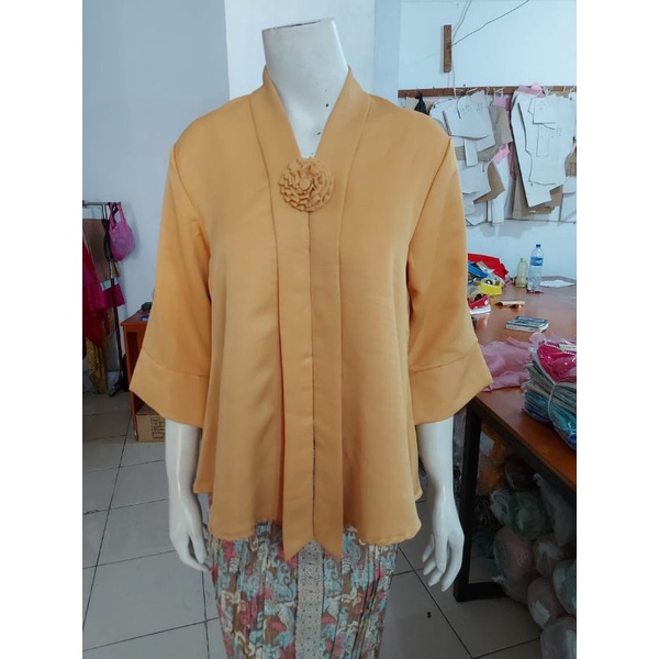 (M92/100) Kebaya floy kutubaru encim kartini termurah busui STD-JUMBO KeroncongBusana-Kuning Gold