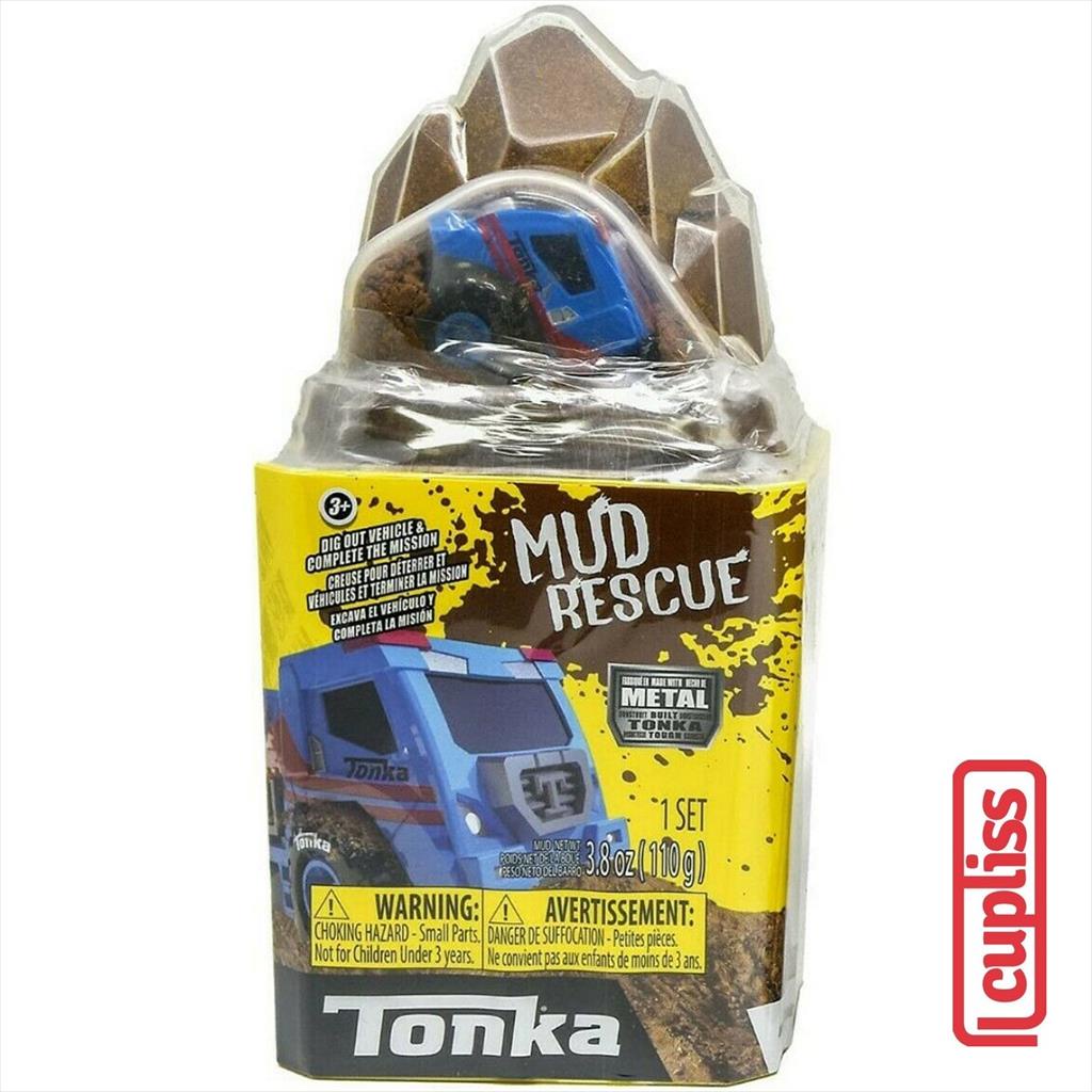 Tonka 6050 Dig Out Vehicle Mud Rescue Blue DieCast w Dirt Sand