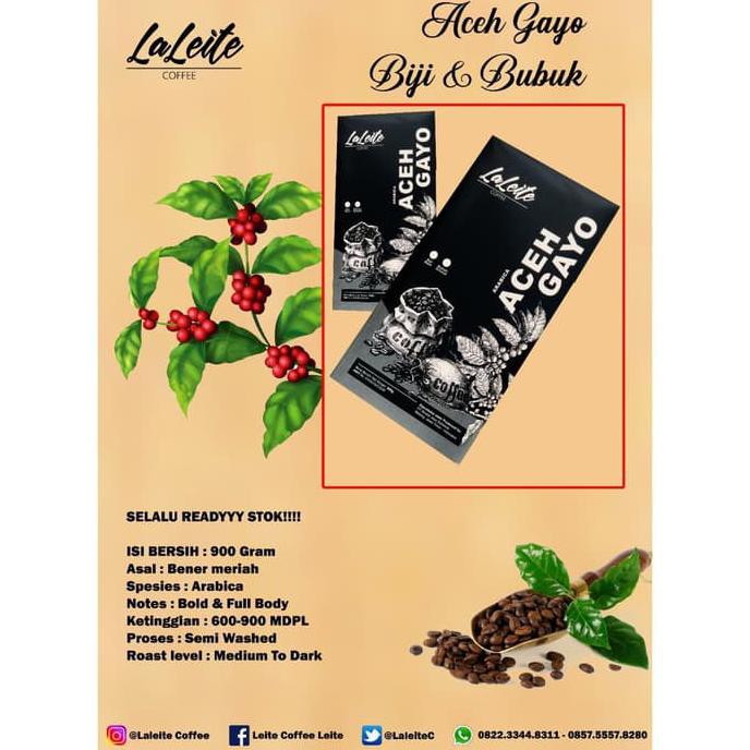 

Kopi- Kopi Arabica Aceh Gayo 240gr -Roastedbean(biji sangrai) -Biji-Kopi.