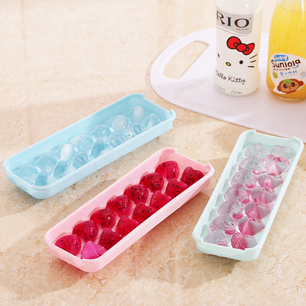 【COD Tangding】14 Holes Round Balls Ice Mold Plastic Tray Ice Hockey Grid Making Box Molds