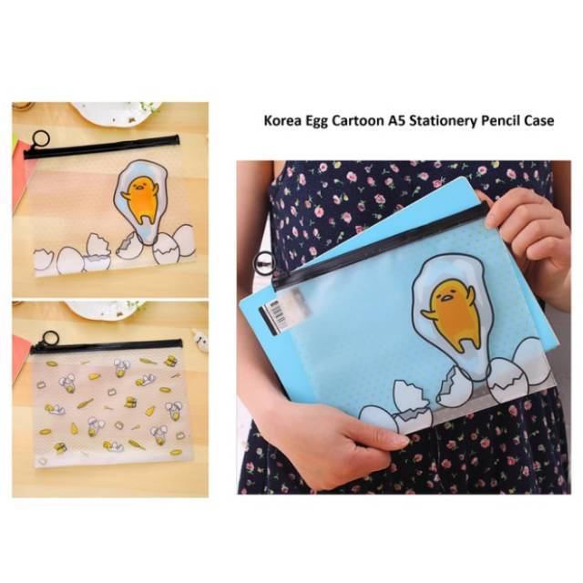 

PF11 KOREA EGG CARTOON A5 STATIONERY PENCIL CASE TEMPAT PENSIL