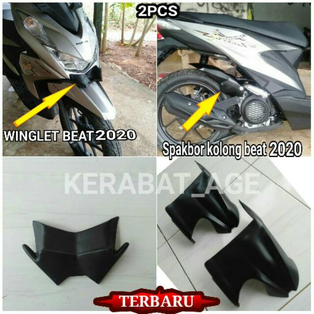 AKSESORIS BEAT 2020/2PCS WINGLET&amp;HUGGER SPAKBOR KOLONG Beat Deluxe Iss Cbs Led