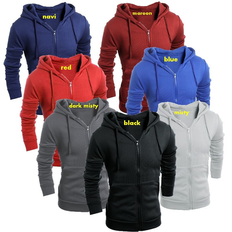 Jaket Hoodie Zipper Jaket Polos Jaket Pria Terkeren Hoodie Zipper Unisex Big Size Jaket Zipper Pria