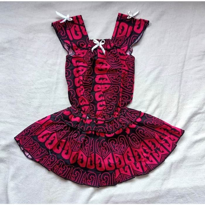 Baju Tidur Piyama Daster Dress Batik Pita Anak Perempuan Premium