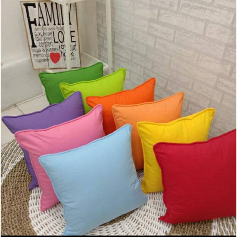 Sarung bantal lantai polos kotak besar 70x70 bantal jumbo