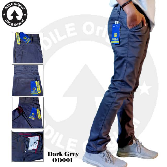  CELANA  ODILE SLIMFIT CHINOS  WARNA  DARK GRAY  SIZE 28 38 