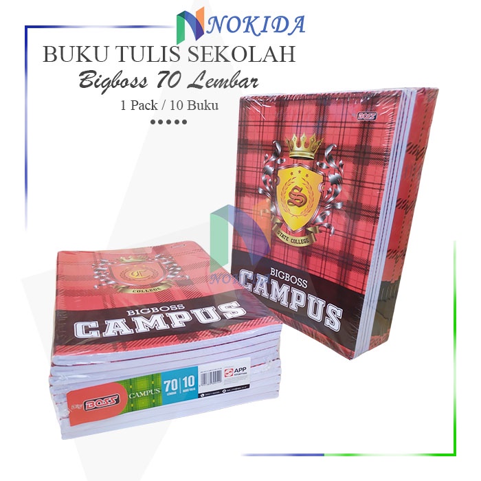 Nokida Buku Tulis Bigboss 70 Lembar [1 Pack] / Buku Tulis Kampus 1 Pack Besar / Buku Campus Panjang 