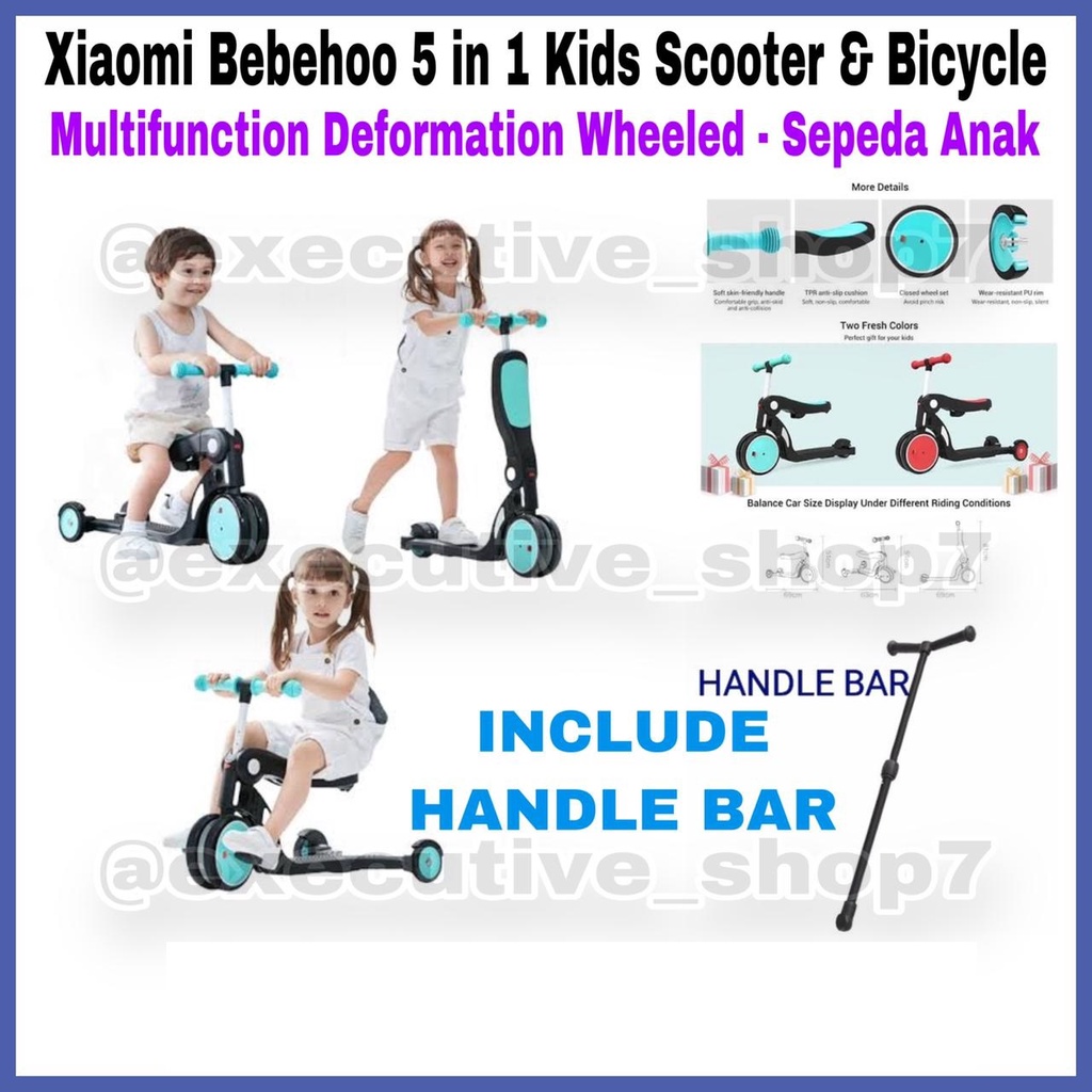 Mi Bebehoo 5 in 1 Kids Scooter &amp; Bicycle - Sepeda Anak + Handle Bar