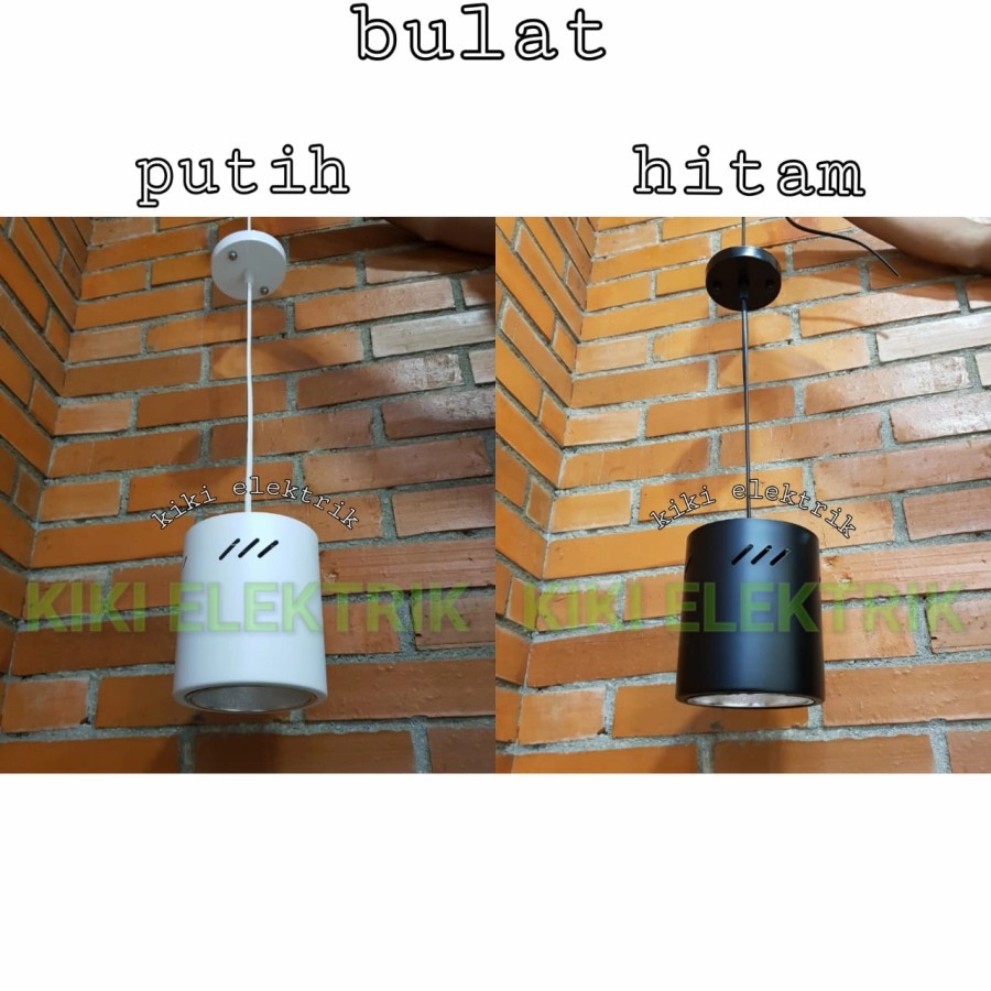 Kap Lampu Gantung Outbow 4 inch Bulat Fitting E27 + Base Satuan