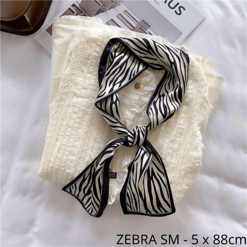 Twilly Scraf Korean Yosbee Premium Silk Syal-Zebra Small