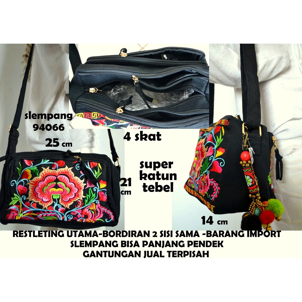 tas bordiran import/tas thailand/tas slempang/tas etnik/clutch/tas pingang/dompet/tote bag/top handl