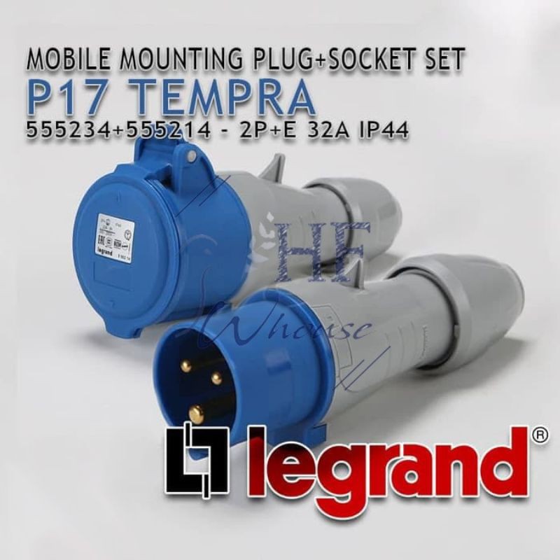 Legrand Set Mobile Mounting + Plug 32A 2P+E 3Pin IP44