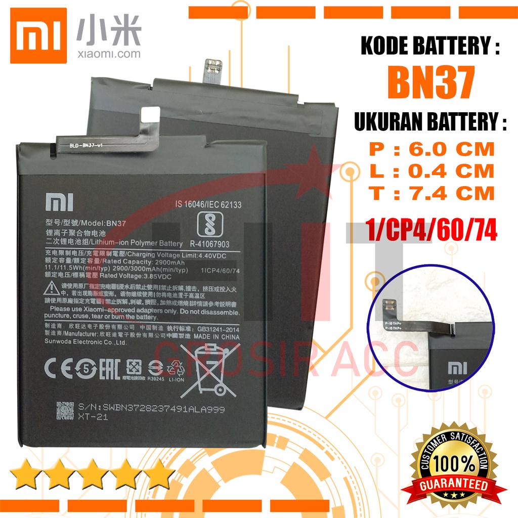 Baterai Battery Original Xiaomi Redmi 6 | BN37 | Redmi 6A