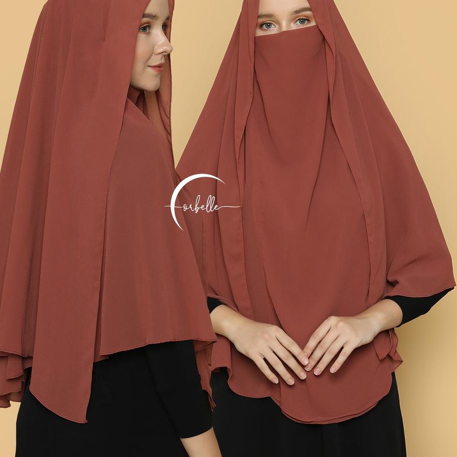 KHIMAR HIJAB NIQAB SITI AISYAH • CADAR • BERGO SYAR'I JUMBO 2 LAYER 국