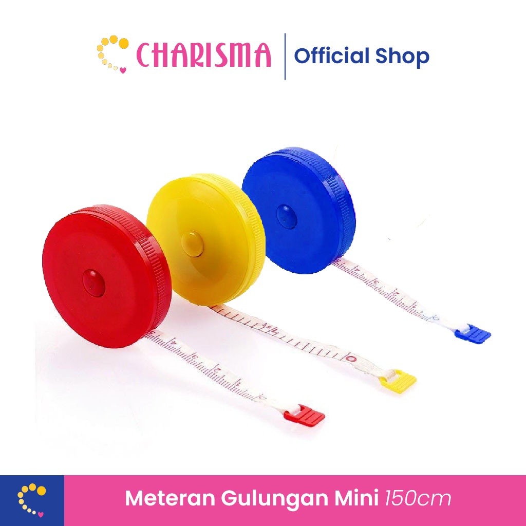 Charisma Meteran Gulungan - Meteran 150cm - Meteran Gulung Mini Roll Automatis Putar - Alat ukur Fle