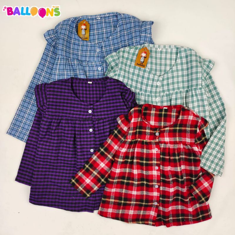 atasan kemeja anak perempuan flanel