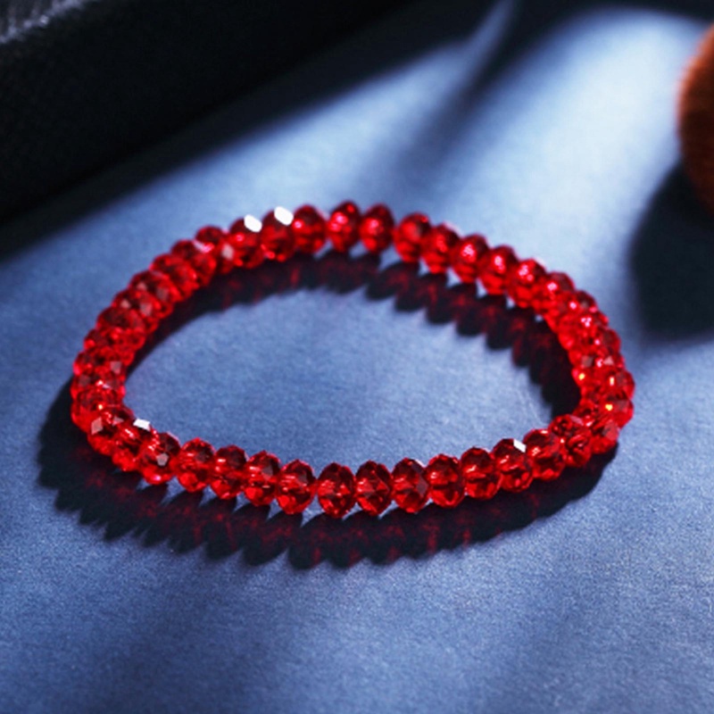 Gelang Tali Elastis Hias Manik-Manik Batu Kristal Buatan Untuk Wanita