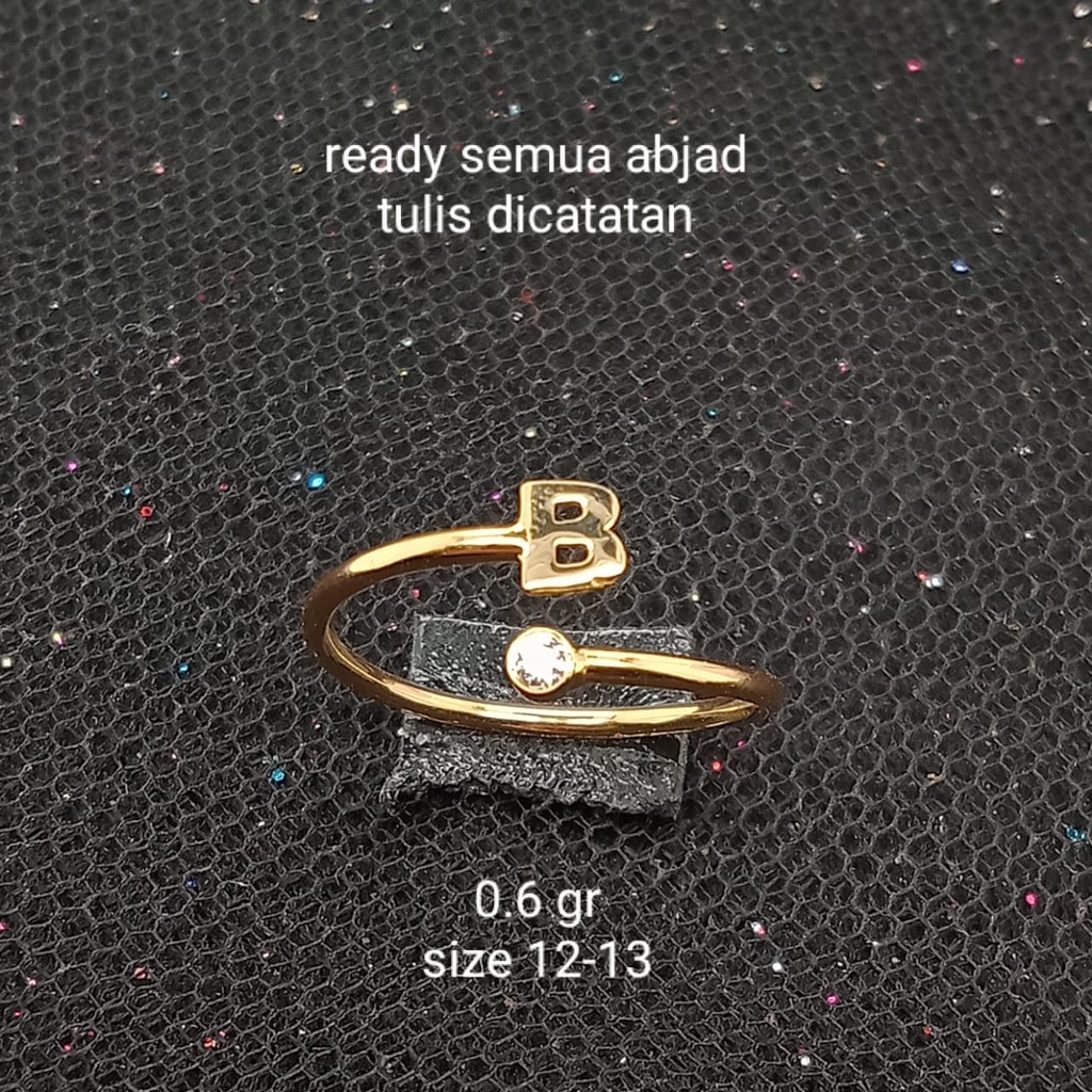 Cincin Emas 17K kadar 750 Huruf ABJAD 0.6 gram CBS000000002