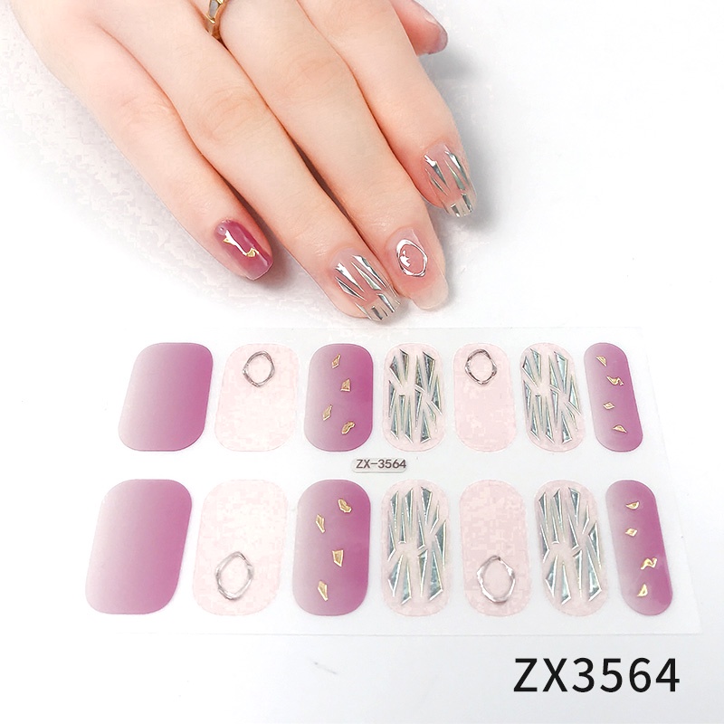 Stiker Kuku 3d Motif Berlian / Mutiara Warna Gradasi Tahan Air Untuk Nail Art / Manicure DIY