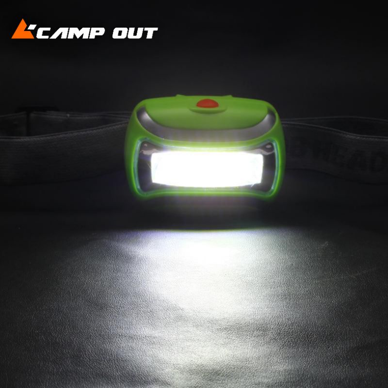 Headlamp - Senter Kepala - Senter camping - Taffled Headlamp Flashlight Waterproof LED 3 Modes COB Headlight