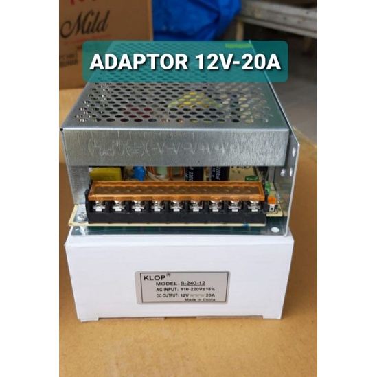 ADAPTOR 12V 20AMPER SWITCHING 12V 20A KLOP