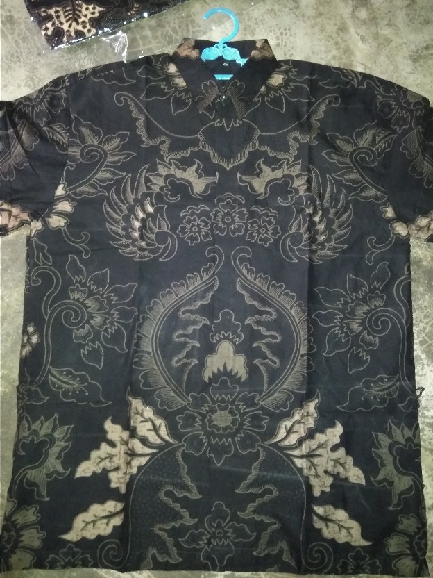 Perwira Pendek Kemeja Batik Pria Full Furing Bahan Katun Sragenan