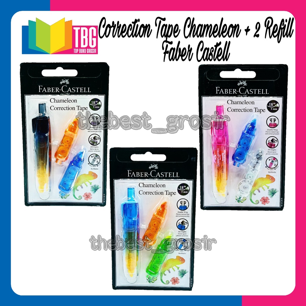 

CORRECTION TAPE CHAMELEON+2 REFILL FABER CASTEL/ TIP-X PITA / TIPE X KERTAS