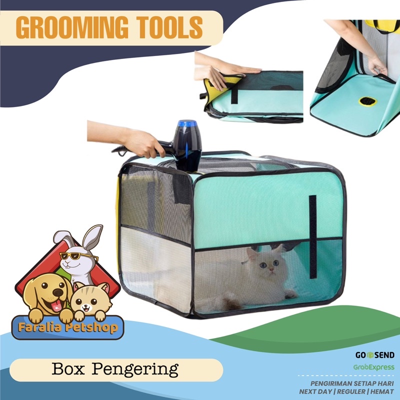 Box Pengering Hewan Anjing Kucing Pet Drying Kotak Grooming Portabel Cat Dog Portable