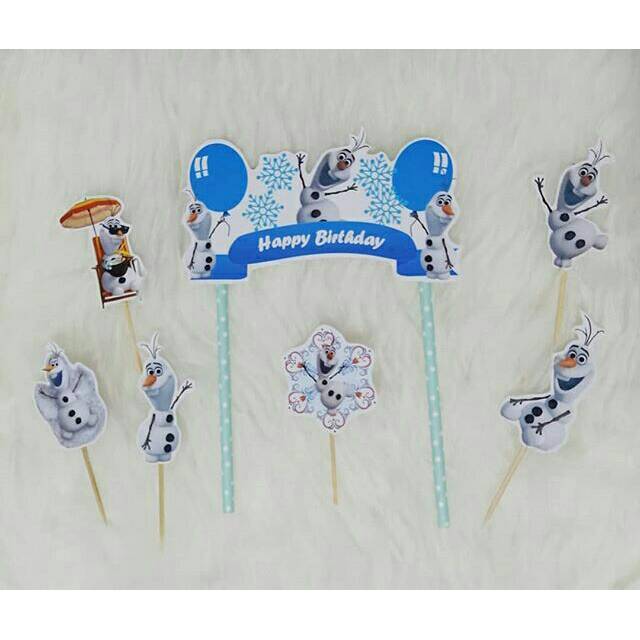 Topper Olaf topper ulang tahun topper frozen topper kue topper puding