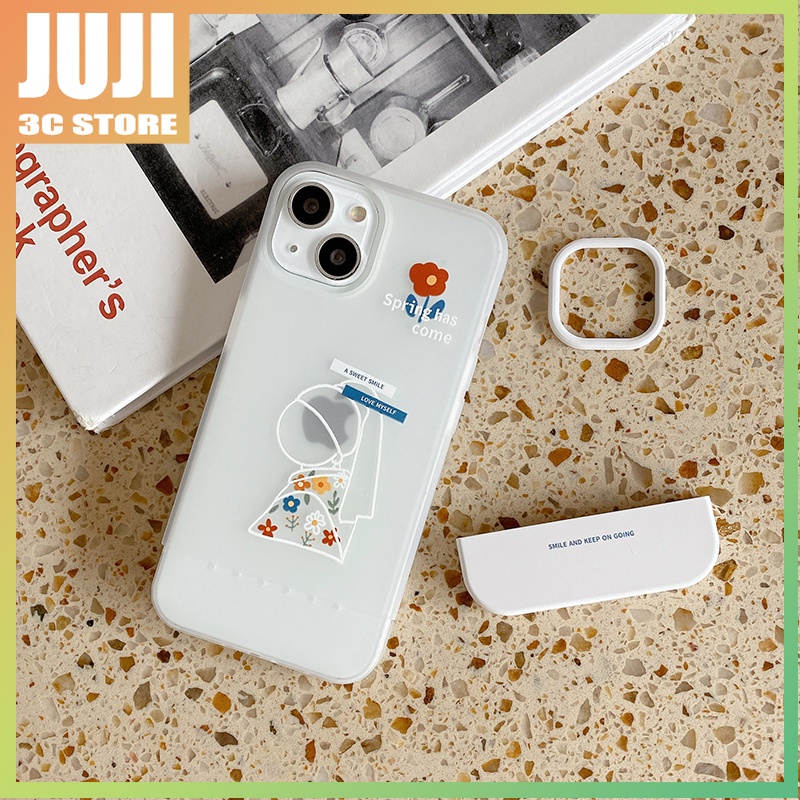 Soft Case Hp Gambar Gadis Bunga Untuk iphone 11 / 12 / 13pro max / x / xs / xr / xsmax / 7 / 8plus